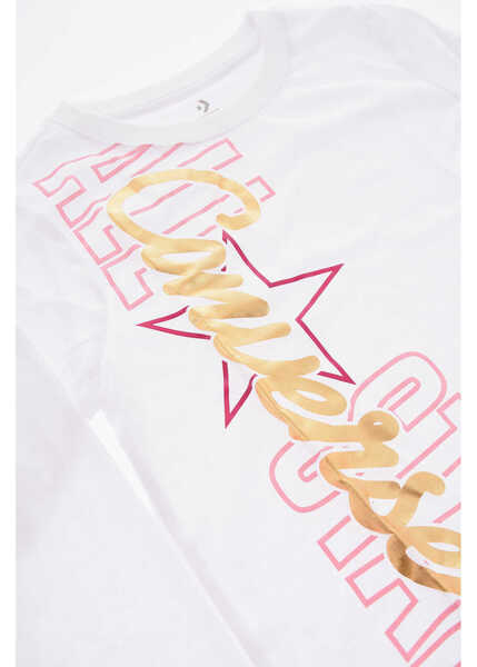 Tricouri Converse All Star Long Sleeve Printed T-Shirt White Baieti (BM 9307778) 2
