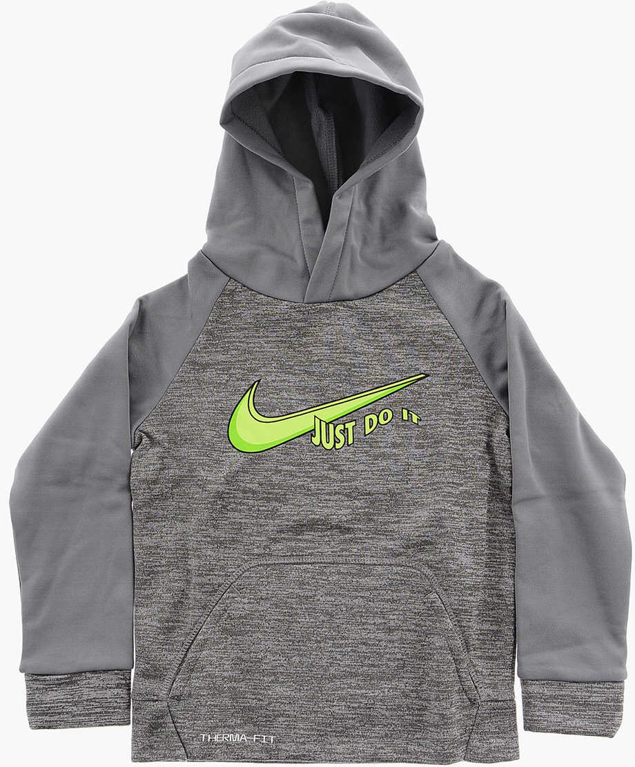 Nike Two-Tone Active Sweatshirt With Logo Print Gray