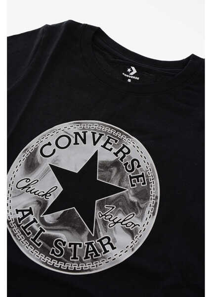 Tricouri Converse All Star Chuck Taylor Logo-Printed Front Crew-Neck T-Shirt Black Baieti (BM 9307820) 2