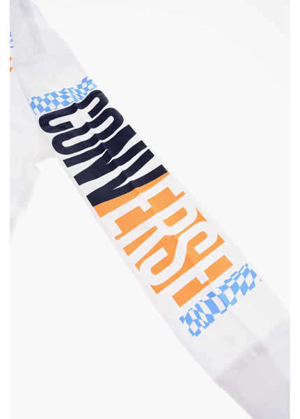 Tricouri Converse All Star Chuck Taylor Long Sleeve Printed T-Shirt White Baieti (BM 9307829) 3