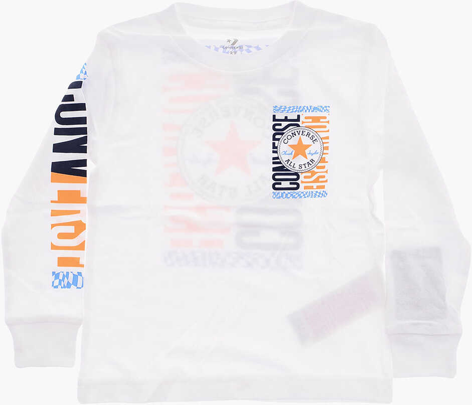 Converse All Star Chuck Taylor Long Sleeve Printed T-Shirt White