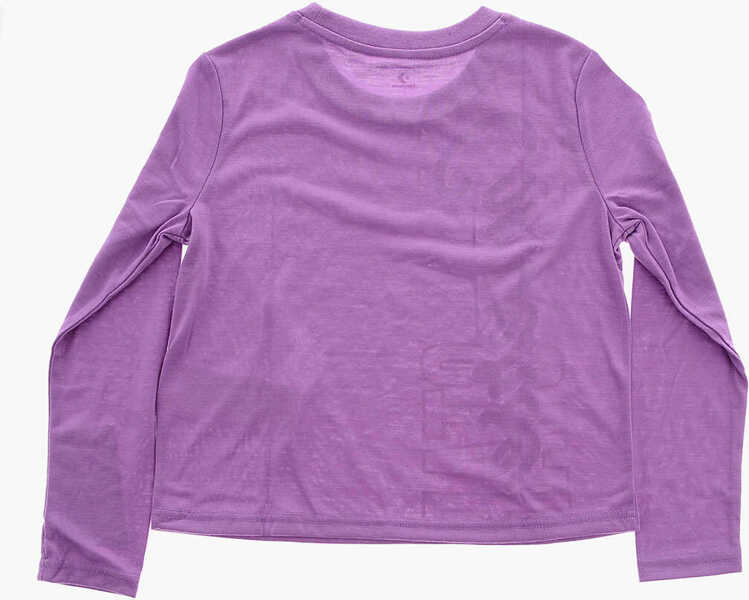 Tricouri Converse All Star Long Sleeve Printed T-Shirt Violet Baieti (BM 9308726) 3
