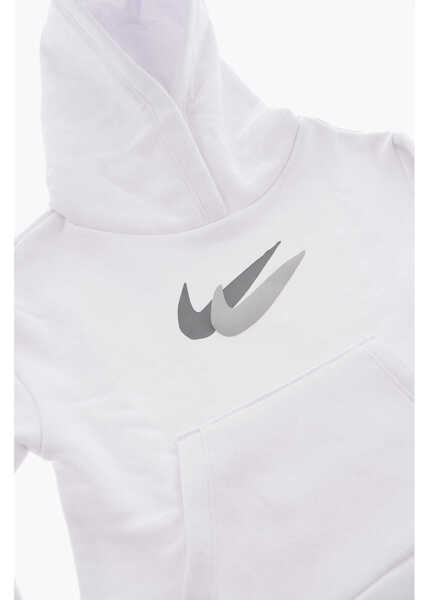 Hanorace Nike Solid Color Brushed Cotton Sweatshirt With Maxi Patch Pocket White Baieti (BM 9308729) 2