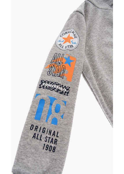 Bluze de trening Converse All Star Chuck Taylor Logo Printed Hoodie Gray Baieti (BM 9308747) 2