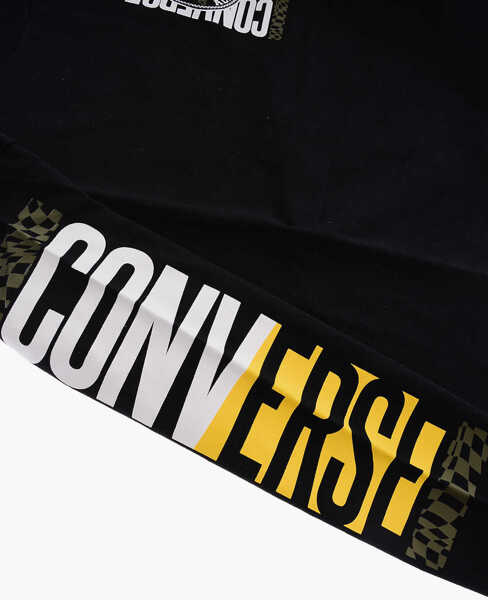 Tricouri Converse All Star Chuck Taylor Long Sleeve Printed T-Shirt Black Baieti (BM 9308759) 3