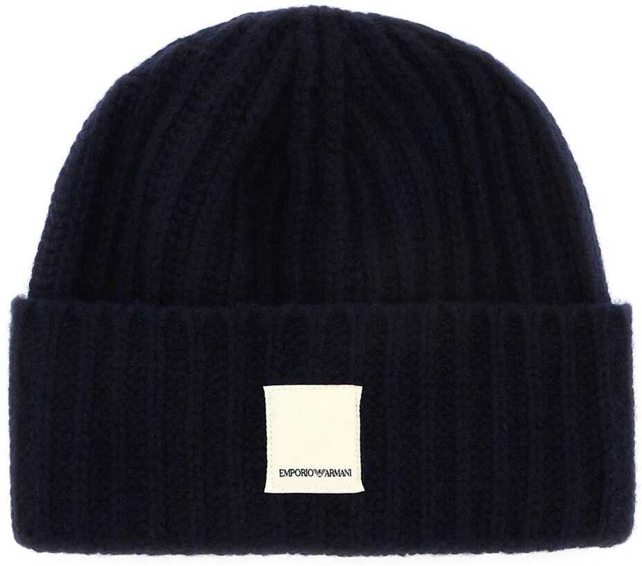 Emporio Armani Wool & Cashmere Beanie BLU NAVY