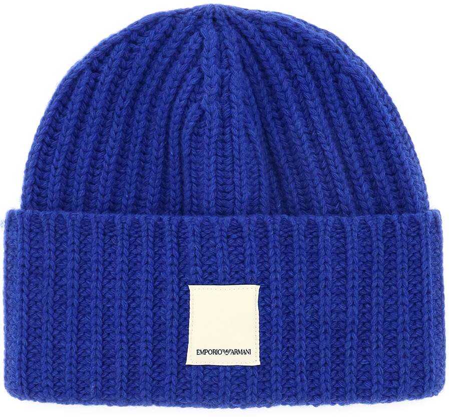 Emporio Armani Wool & Cashmere Beanie BLUETTE