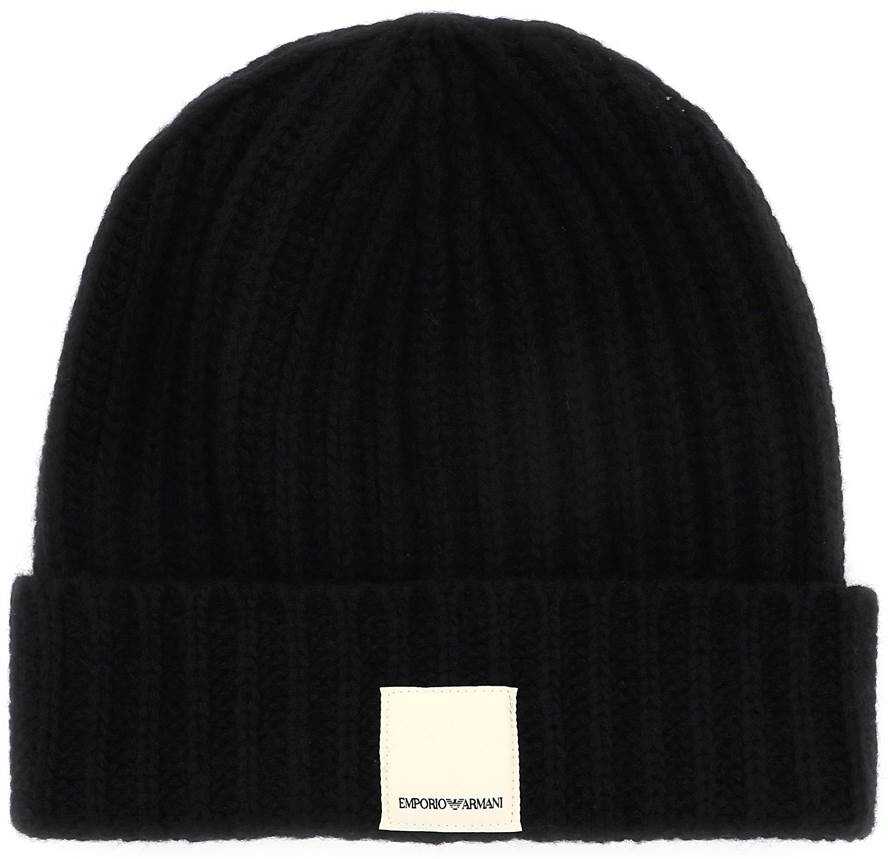 Emporio Armani Wool & Cashmere Beanie NERO