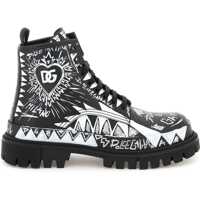 Ghete Graffiti Print Leather Hi-Trekking Boots Barbati