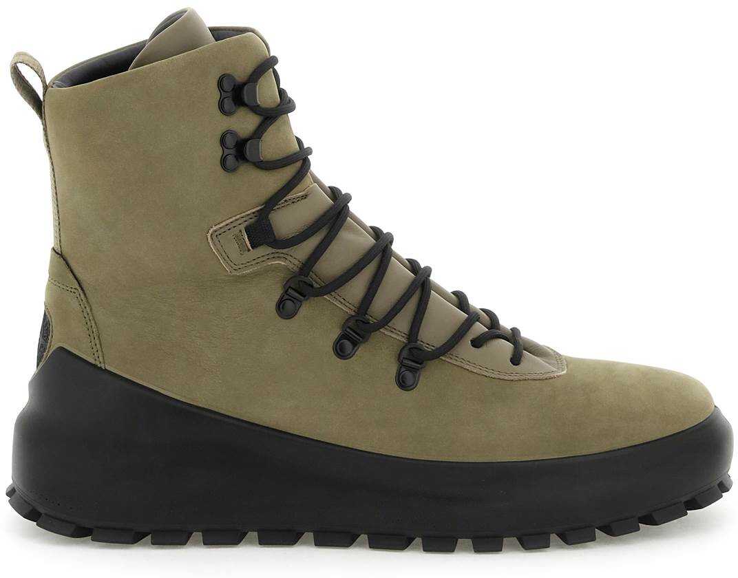 Stone Island Suede Leather Lace-Up Ankle Boots VDE MILITARE