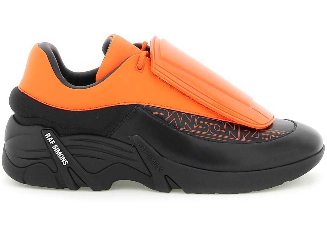 Raf Simons Antei Leather Sneakers TANGERINE BLACK