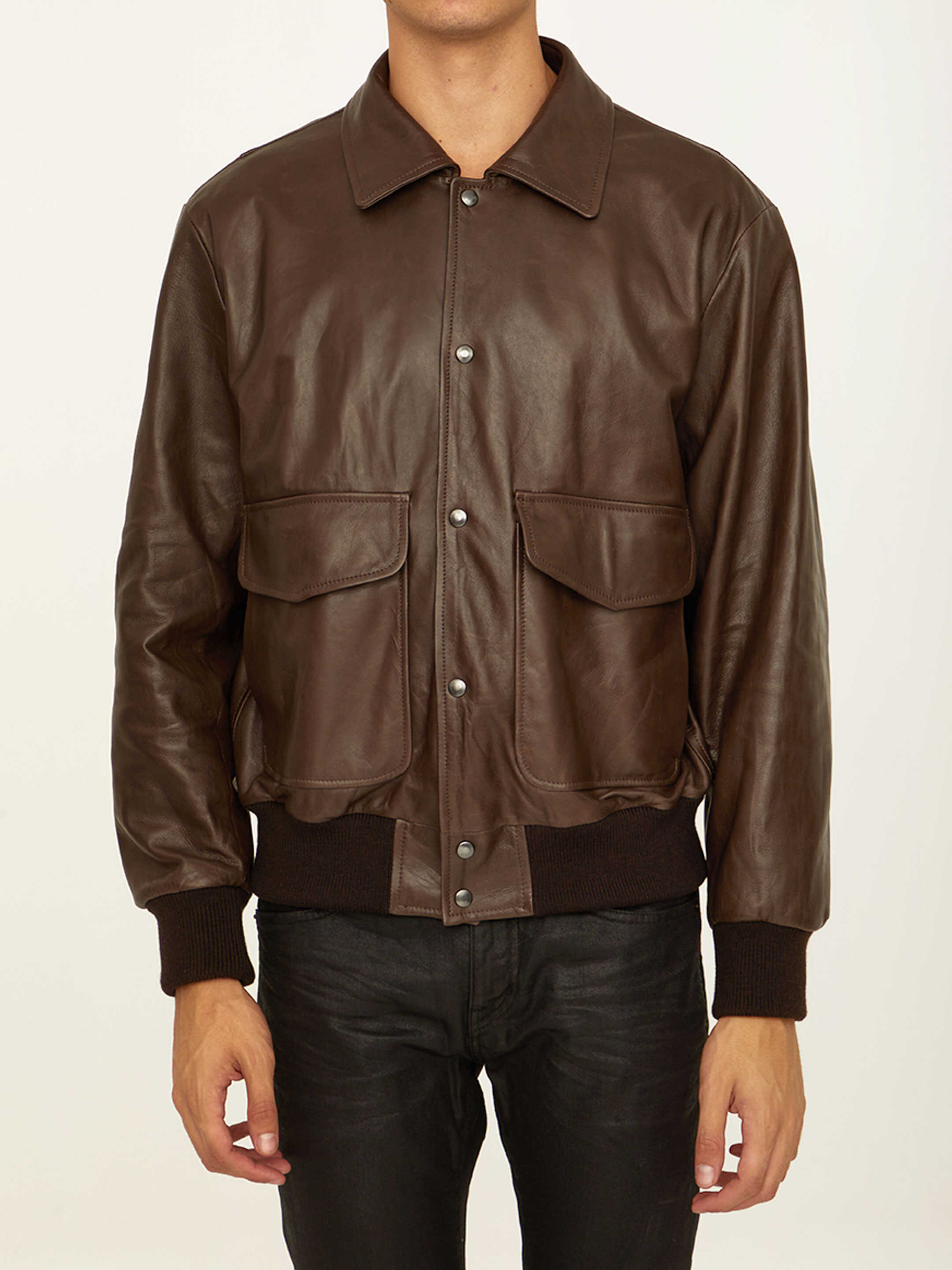 Salvatore Santoro Leather Jacket BROWN