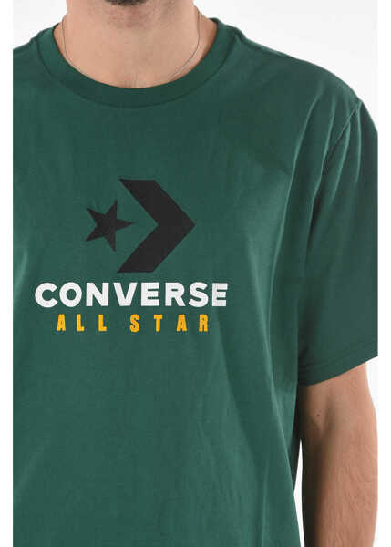 Tricouri Converse All Star Front Logo-Printed Crew-Neck T-Shirt Green Barbati (BM 9320321) 3