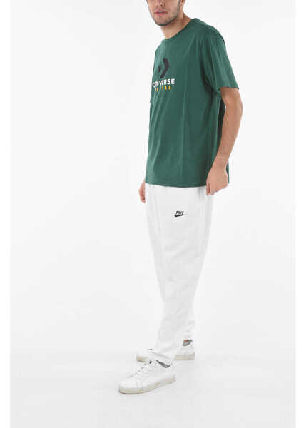 Tricouri Converse All Star Front Logo-Printed Crew-Neck T-Shirt Green Barbati (BM 9320321) 4