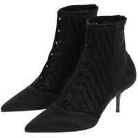 Botine Satin Laced Cardinale Ankle Booties With Hoops Fastening 7Cm Femei