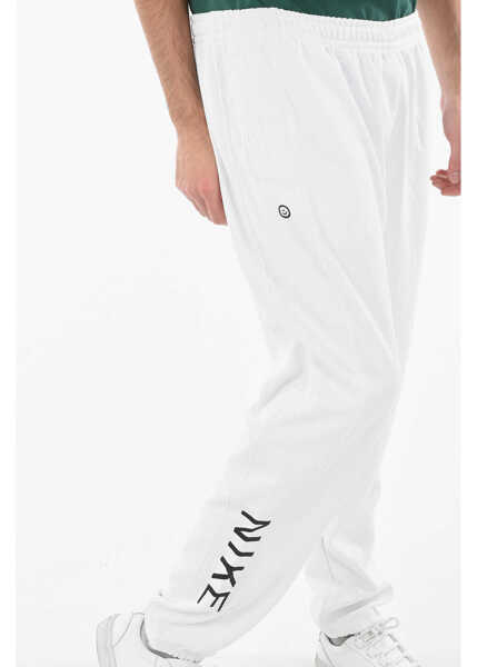 Pantaloni de trening Nike Logo Embroidered Solid Color Joggers White Barbati (BM 9320885) 3