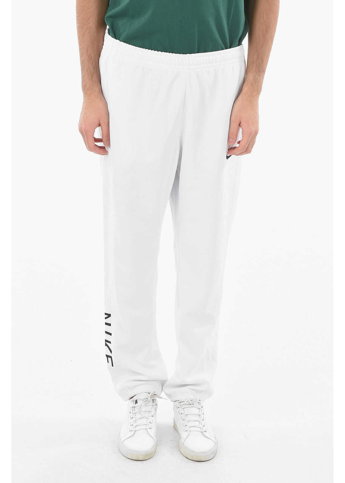 Nike Logo Embroidered Solid Color Joggers White