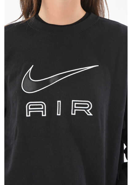 Bluze de trening Nike Air Contrasting Embroidered Crewneck Sweatshirt Black Femei (BM 9321083) 3