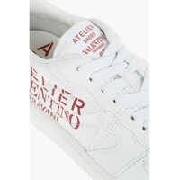 Pantofi sport Valentino Garavani Dama - Sneakers Valentino Garavani Atelier Lace-Up Patchwork Leather Sneakers White Femei (BM 9321218) - B-mall.ro