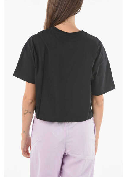 Tricouri Converse All Star Chuck Taylor Crew-Neck Crystal Energy Cropped T-Shi Black Femei (BM 9321311) 2