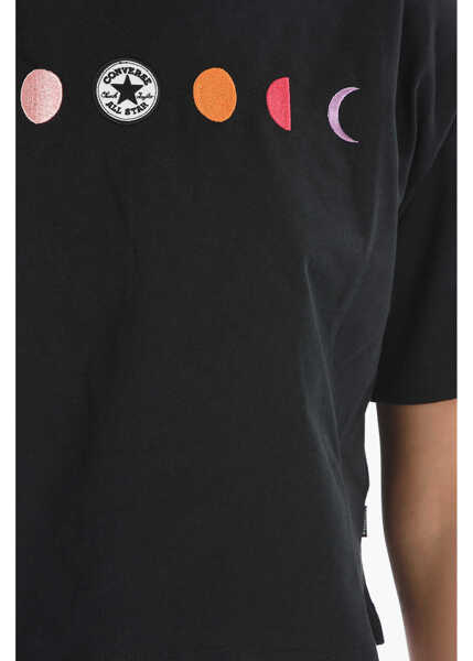 Tricouri Converse All Star Chuck Taylor Crew-Neck Crystal Energy Cropped T-Shi Black Femei (BM 9321311) 3