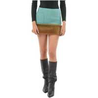 Fuste scurte Eco-Fur Bottom Wool Blend Miniskirt Femei