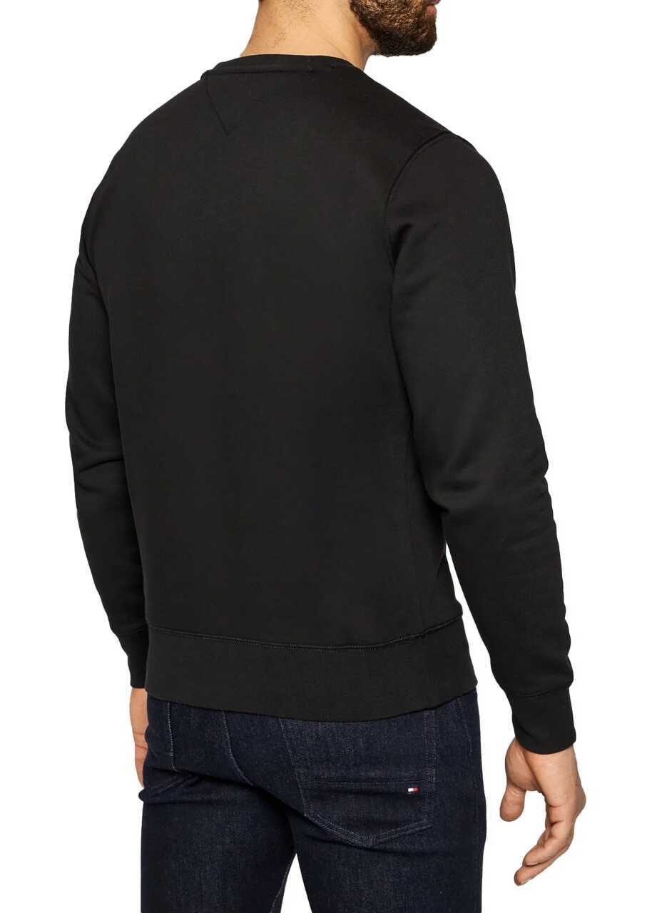 Bluze Tommy Hilfiger LOGO FLEECE SWEATSHIRT Black Barbati (BM 9321737) 3
