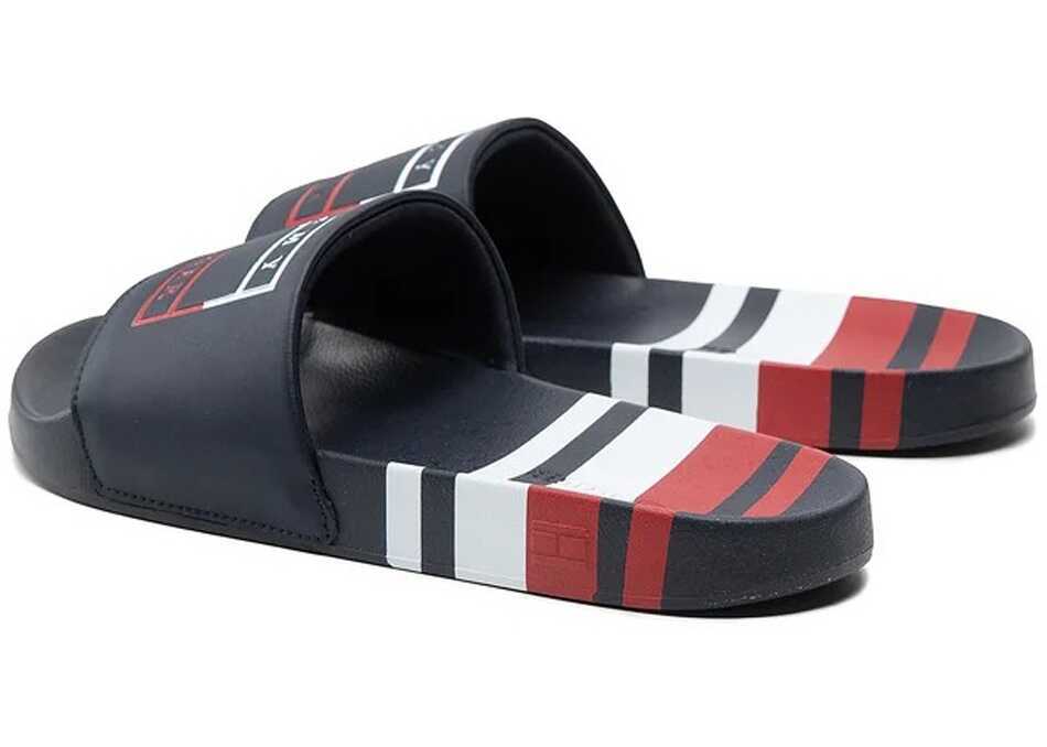 Papuci Tommy Hilfiger STRIPS HILFIGER POOL SLIDE Navy Barbati (BM 9321863) 4