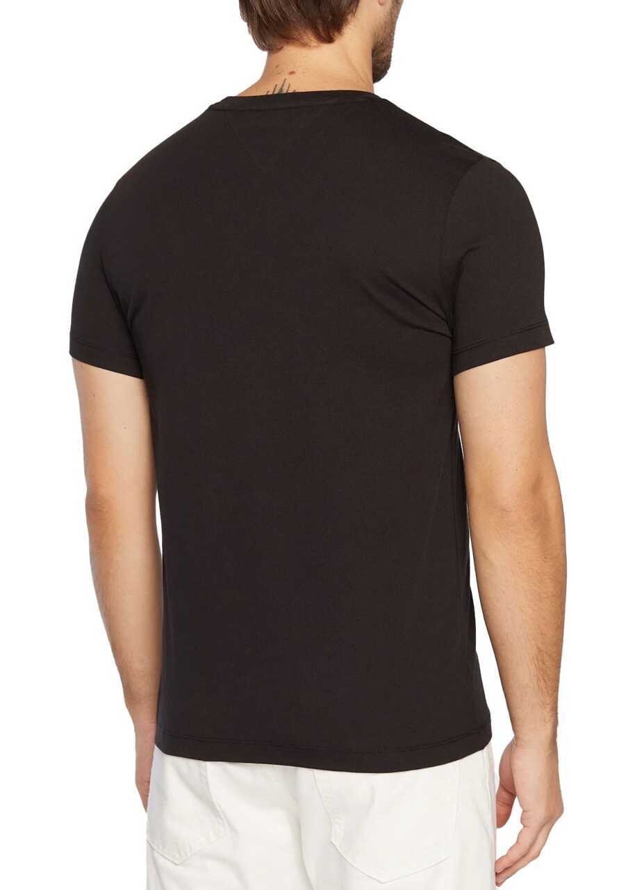 Tricouri Tommy Hilfiger CHEST CORP STRIPE GRAPHIC TEE Black Barbati (BM 9321965) 3
