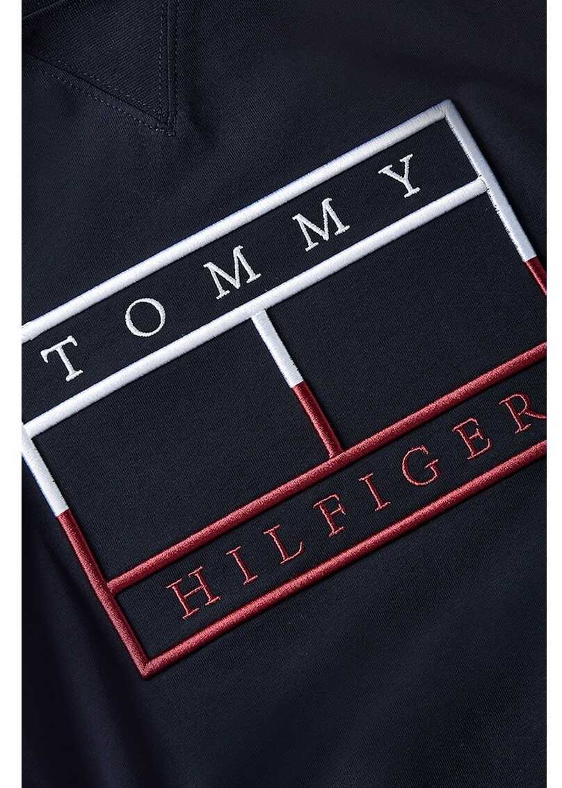 Tricouri Tommy Hilfiger LINEAR FLAG EMBROIDERY T-SHIRT Navy Barbati (BM 9321980) 2