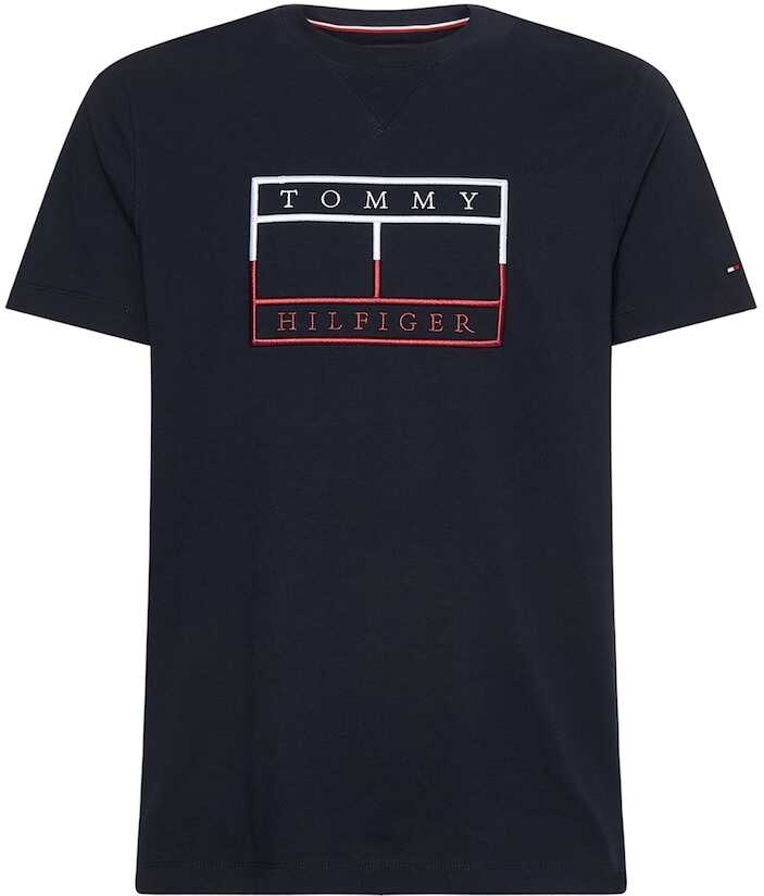 Tommy Hilfiger LINEAR FLAG EMBROIDERY T-SHIRT Navy