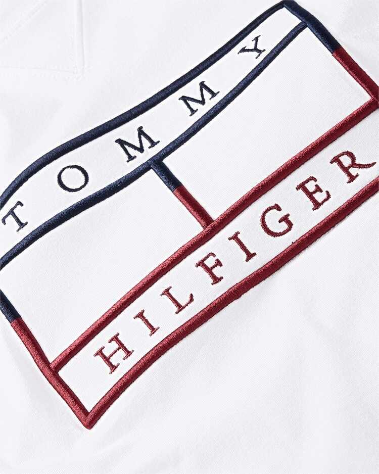 Tricouri Tommy Hilfiger REGULAR T-SHIRT EMBROIDED FLAG White Barbati (BM 9321986) 3