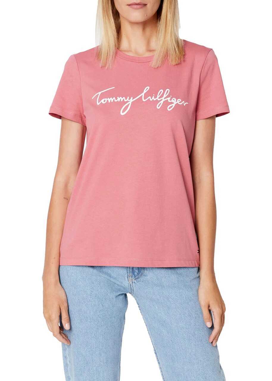 Tricouri Tommy Hilfiger Tricou dama semnatura grafica Pink Femei (BM 9322046) 2
