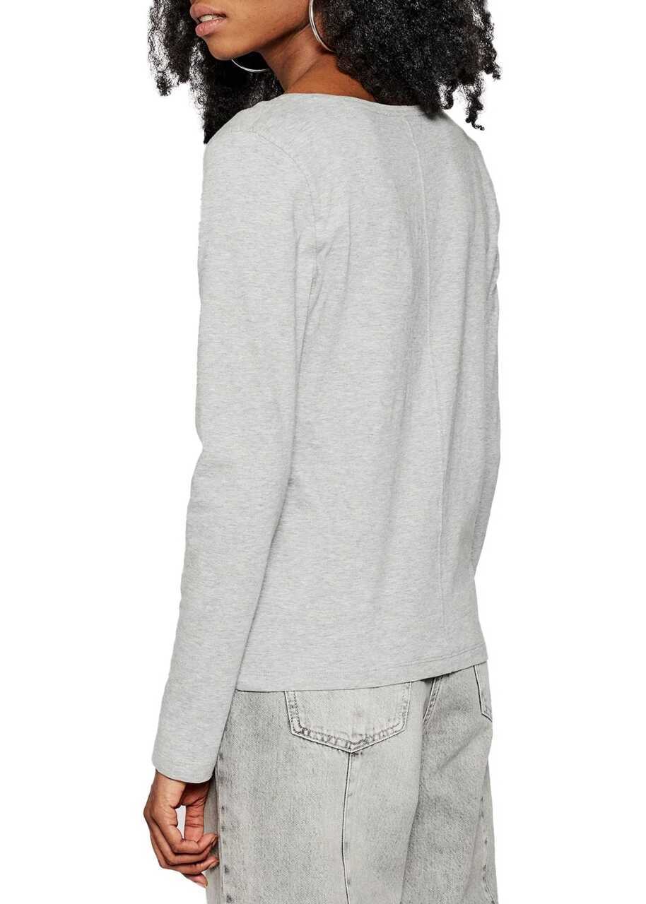 Bluze casual Tommy Hilfiger V-NECK LONG SLEEVE T-SHIRT Grey Femei (BM 9322049) 3