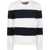 Tommy Hilfiger STRIPE BUTTON CLOSURE JUMPER White/Blue