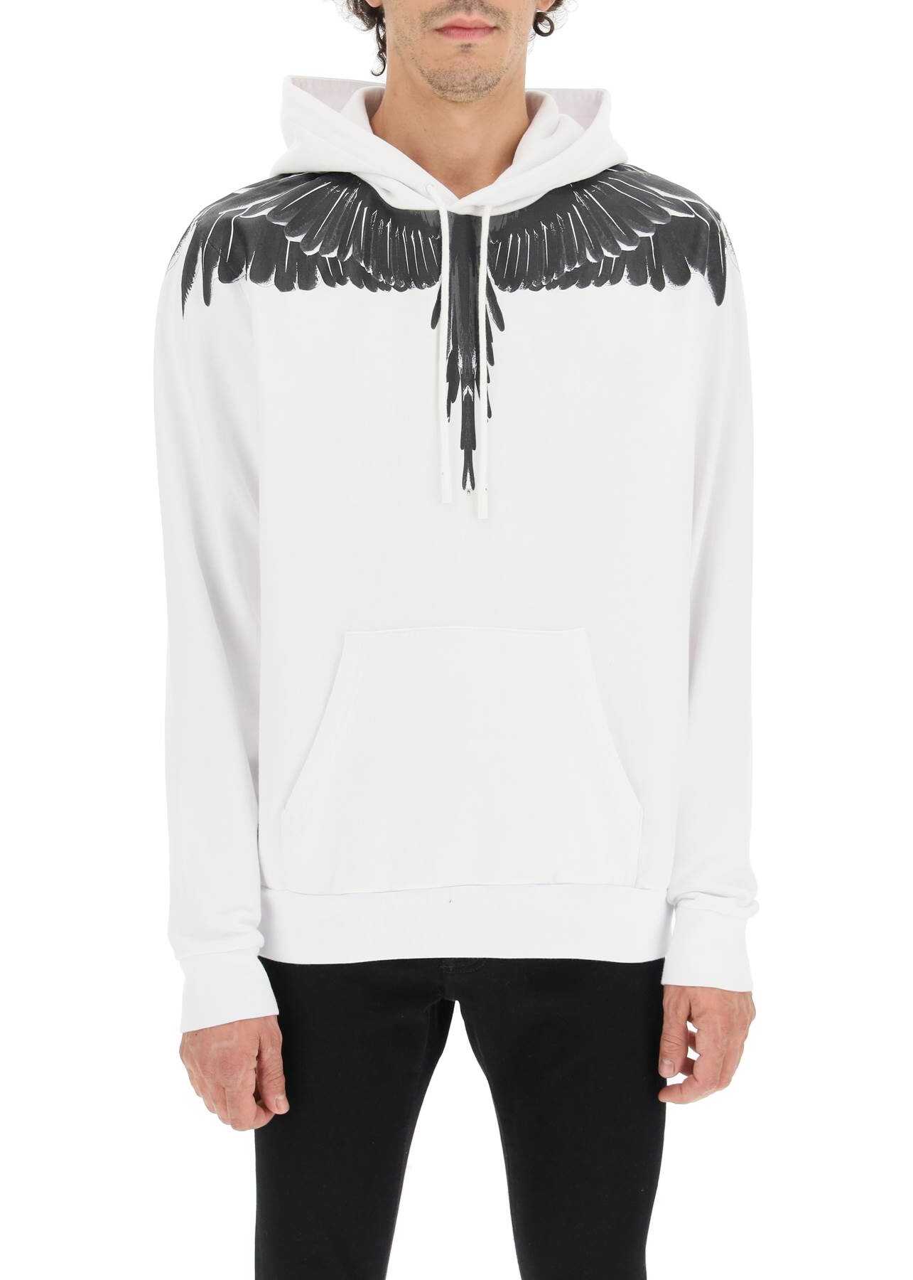 Marcelo Burlon Icon Wings Hoodie WHITE BLACK