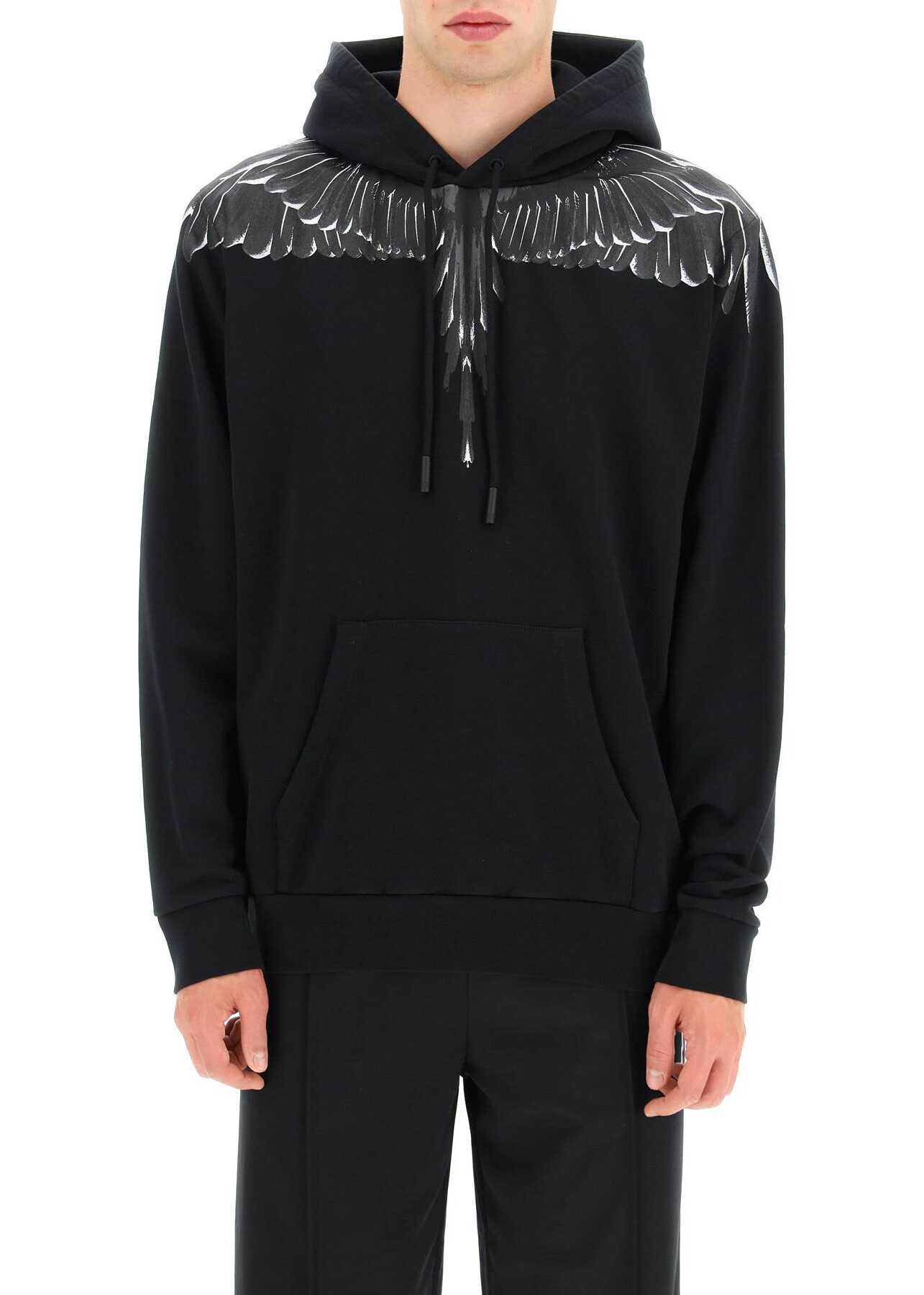 Marcelo Burlon Wings Print Hoodie BLACK BLACK