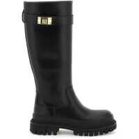 Botine Leather Antik Boots With Branded Closure Femei