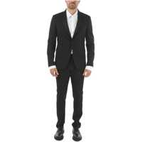 Costume 2-Button Tuxedo Suit In Honeycomb Motif With Satin Peak Lape Barbati