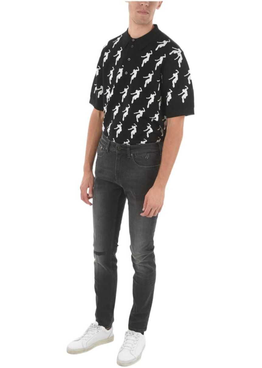 Blugi slim fit Neil Barrett 16Cm Vanished Skinny Fit Jeans Gray Barbati (BM 9332549) 4