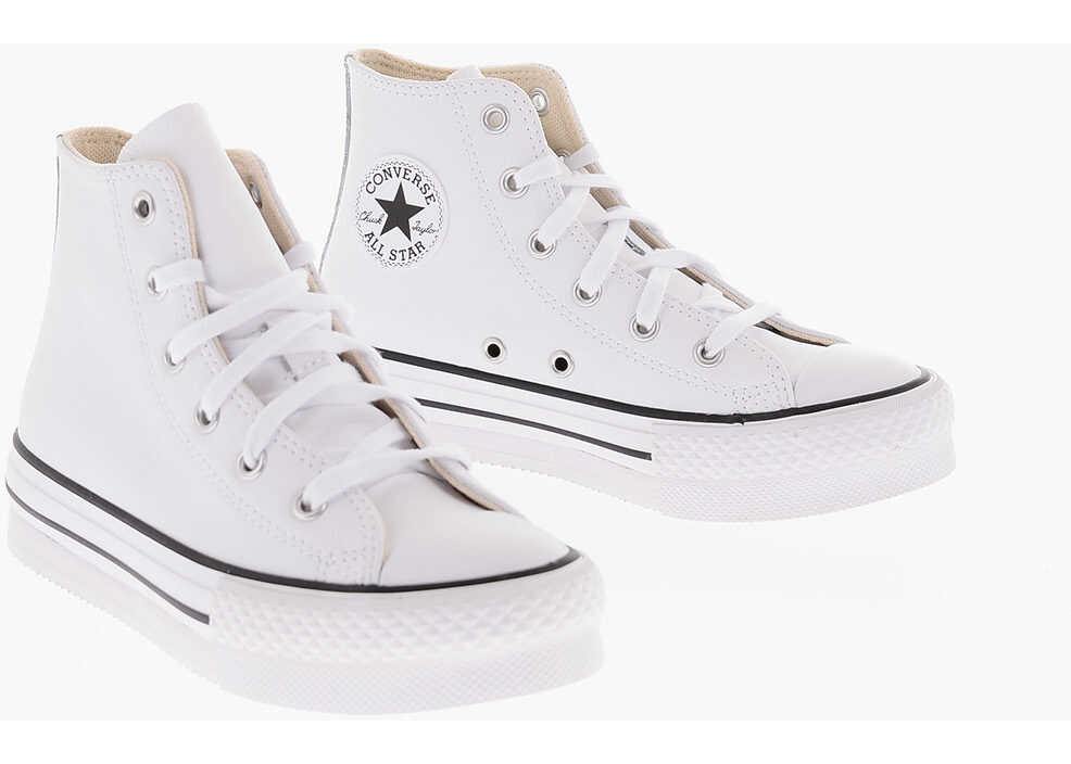 Converse All Star Chuck Taylor Leather High Top Sneakers White