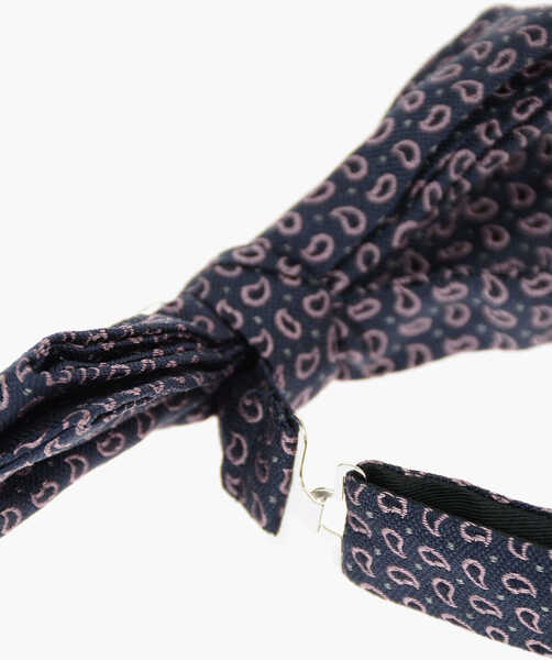 Papioane CORNELIANI Paisley Patterned Silk Bow Tie Blue Barbati (BM 9332837) 3