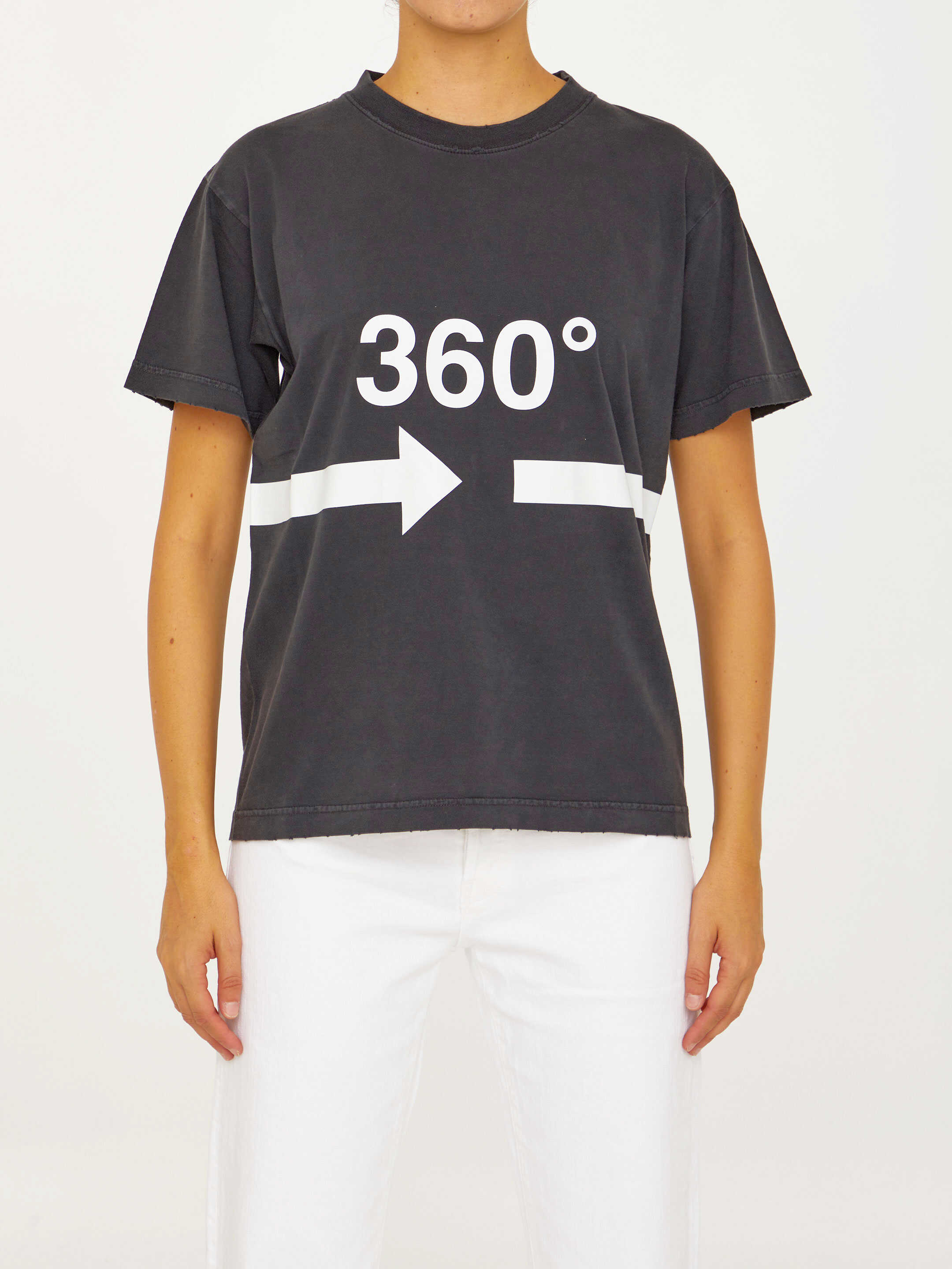 Tricouri Balenciaga 360 T Shirt BLACK Femei BM9334865 Boutique Mall Romania