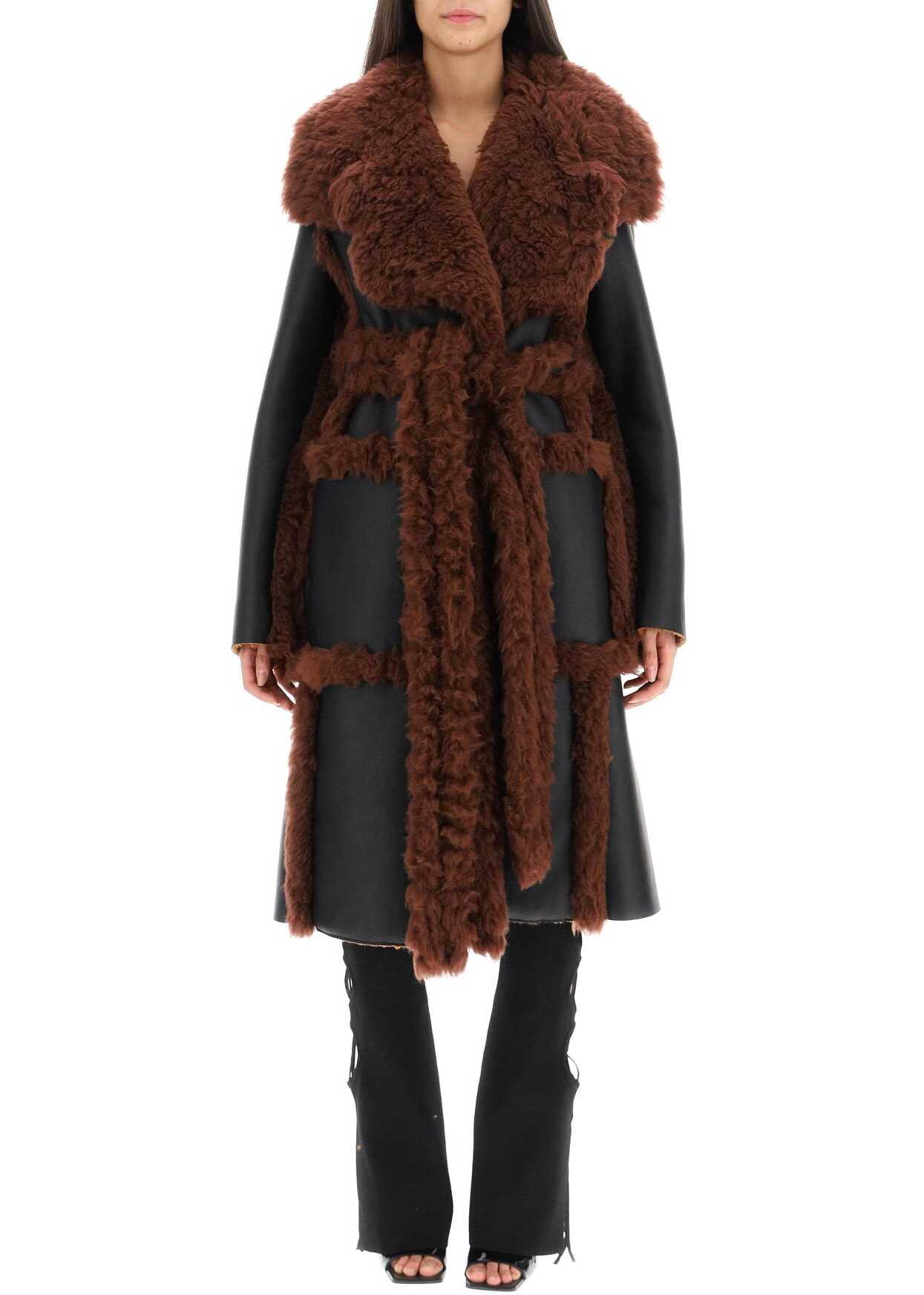 Stella McCartney Alter Mat Coat With Fur-Free-Fur BLACK GINGER image
