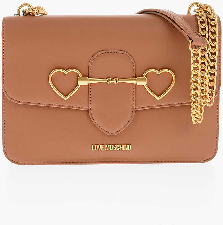 Genti de umar Moschino Love Chain Shoulder Strap Faux Leather Bag Brown Femei (BM 9336179) 1