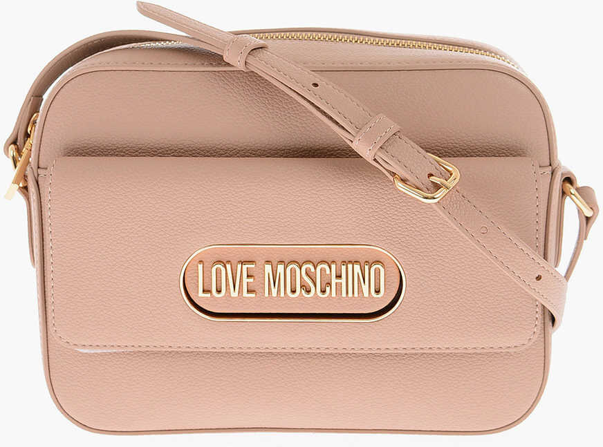 Genti de umar Moschino Love Textured Faux Leather Camera Bag With Maxi Pocket Beige Femei (BM 9336188) 1