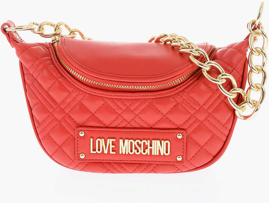 Love Chain Handle Quilted Faux Leather Bag