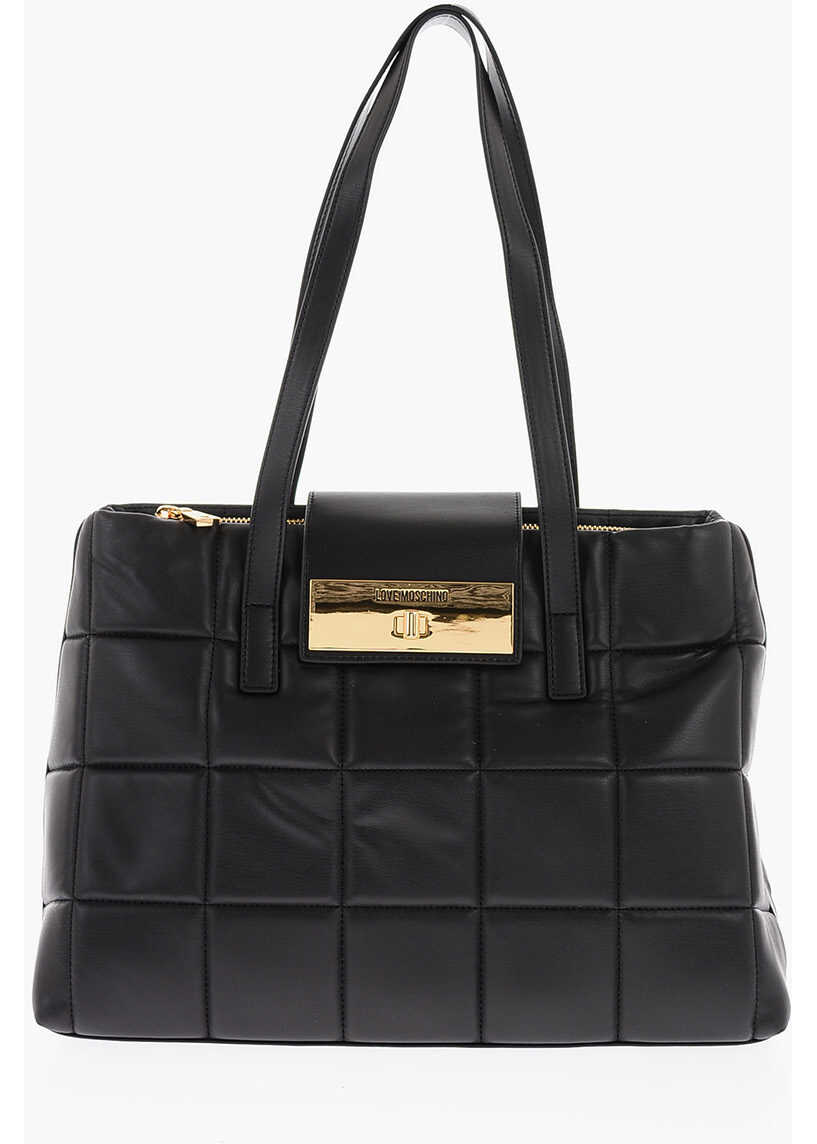 Love Faux Leather Padded Tote Bag