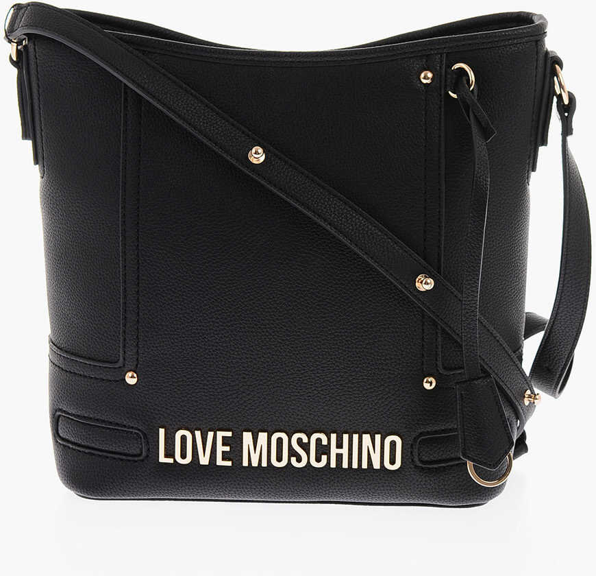 Love Texture Faux Leather Tote Bag With Embossed Logo