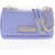 Moschino Love Pebbled Faux Leather Shoulder Bag With Gold Logo Violet